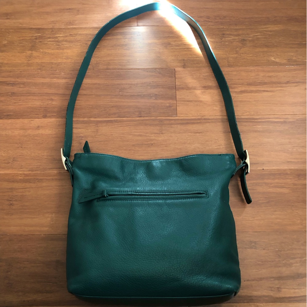 Green Leather Giani Bernini Crossbody Messenger Bag